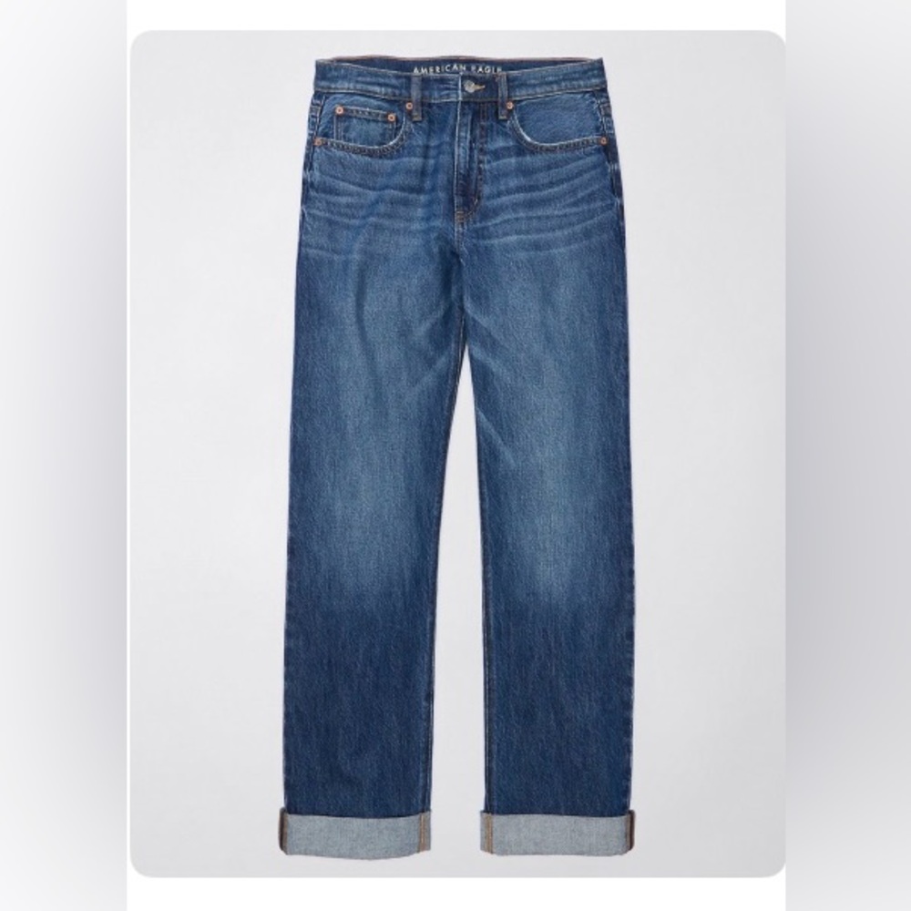 American Eagle Outfitters Low Rise Baggy Straight Leg Jeans 18 short